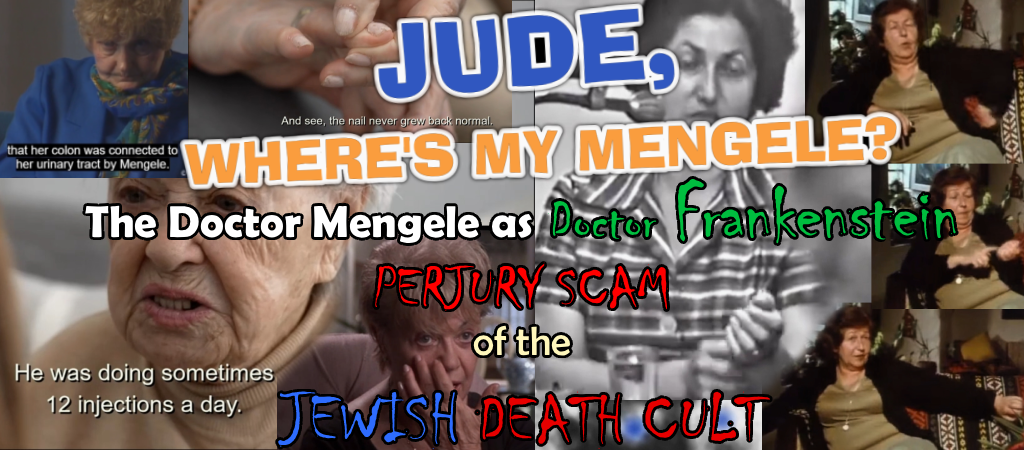 The Dr. Josef Mengele As Dr. Frankenstein Hoax of the Jewish Cult Logo
