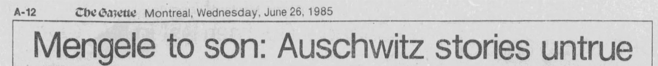 dr josef mengele true truth hoax