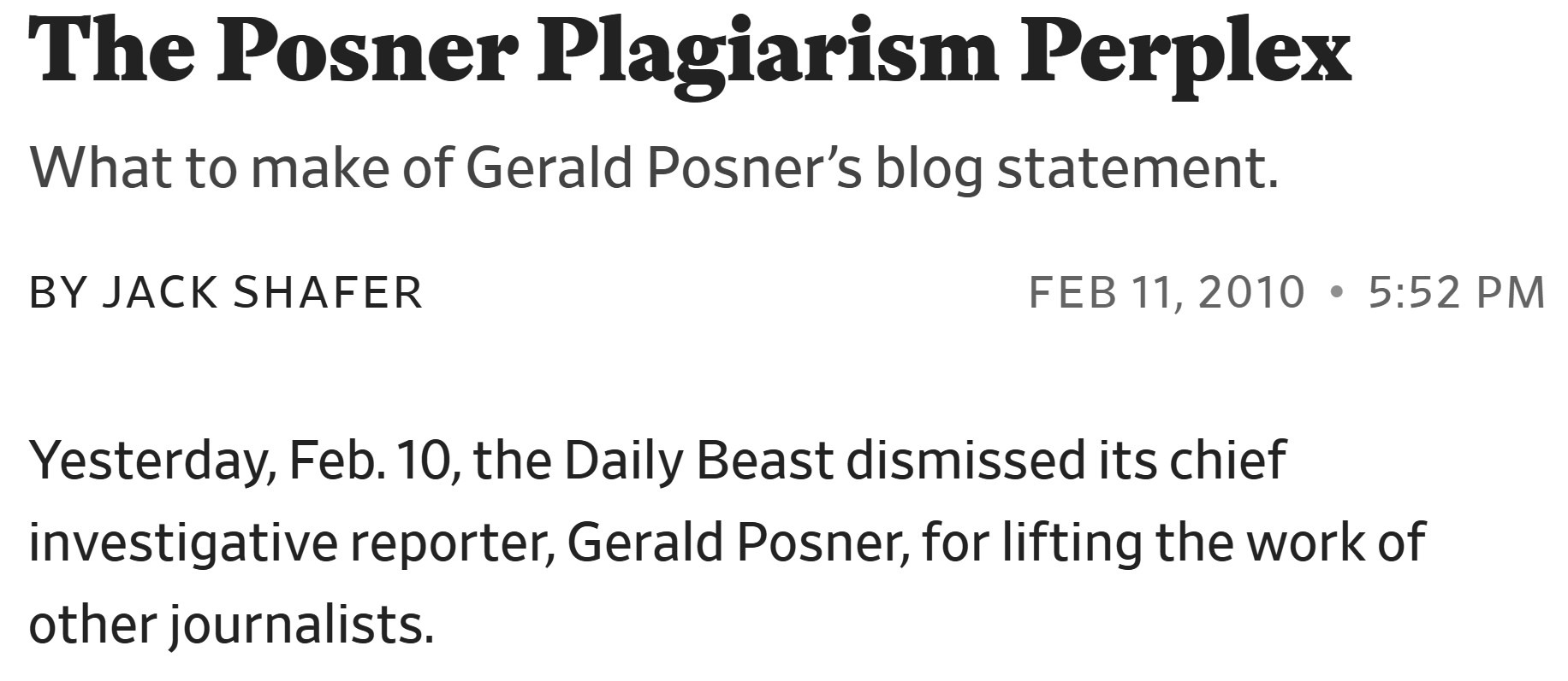 gerald posner investigative journalist