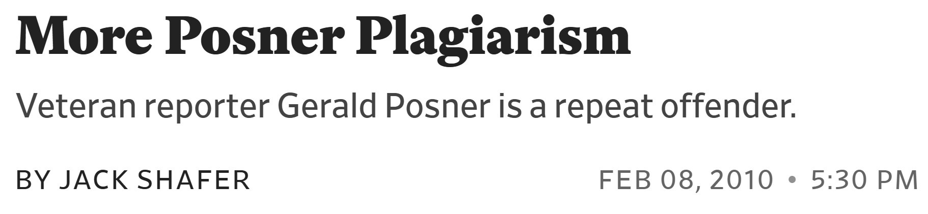 gerald posner plagiarism